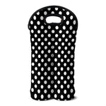 Black And White Polka Dot Pattern Print Double Neoprene Wine Tote