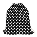 Black And White Polka Dot Pattern Print Drawstring Bag