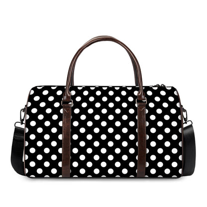 Black And White Polka Dot Pattern Print Duffle Bag