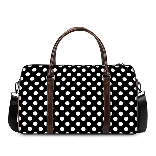 Black And White Polka Dot Pattern Print Duffle Bag