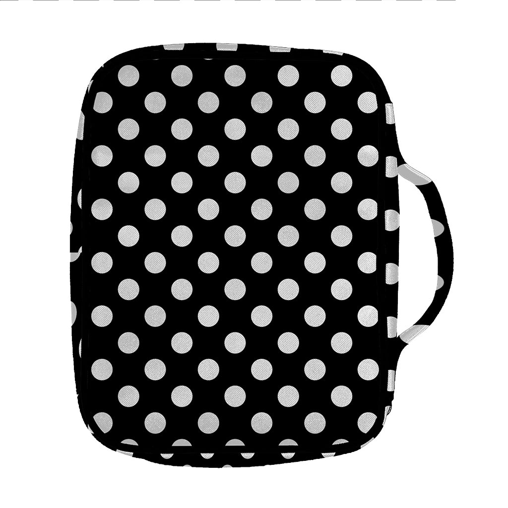 Black And White Polka Dot Pattern Print Front Pocket Bible Bag