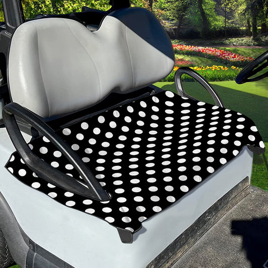 Black And White Polka Dot Pattern Print Golf Cart Seat Cover