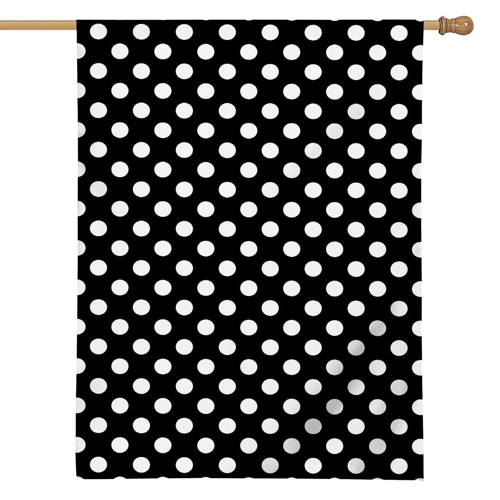 Black And White Polka Dot Pattern Print House Flag