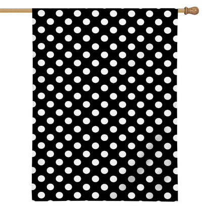 Black And White Polka Dot Pattern Print House Flag