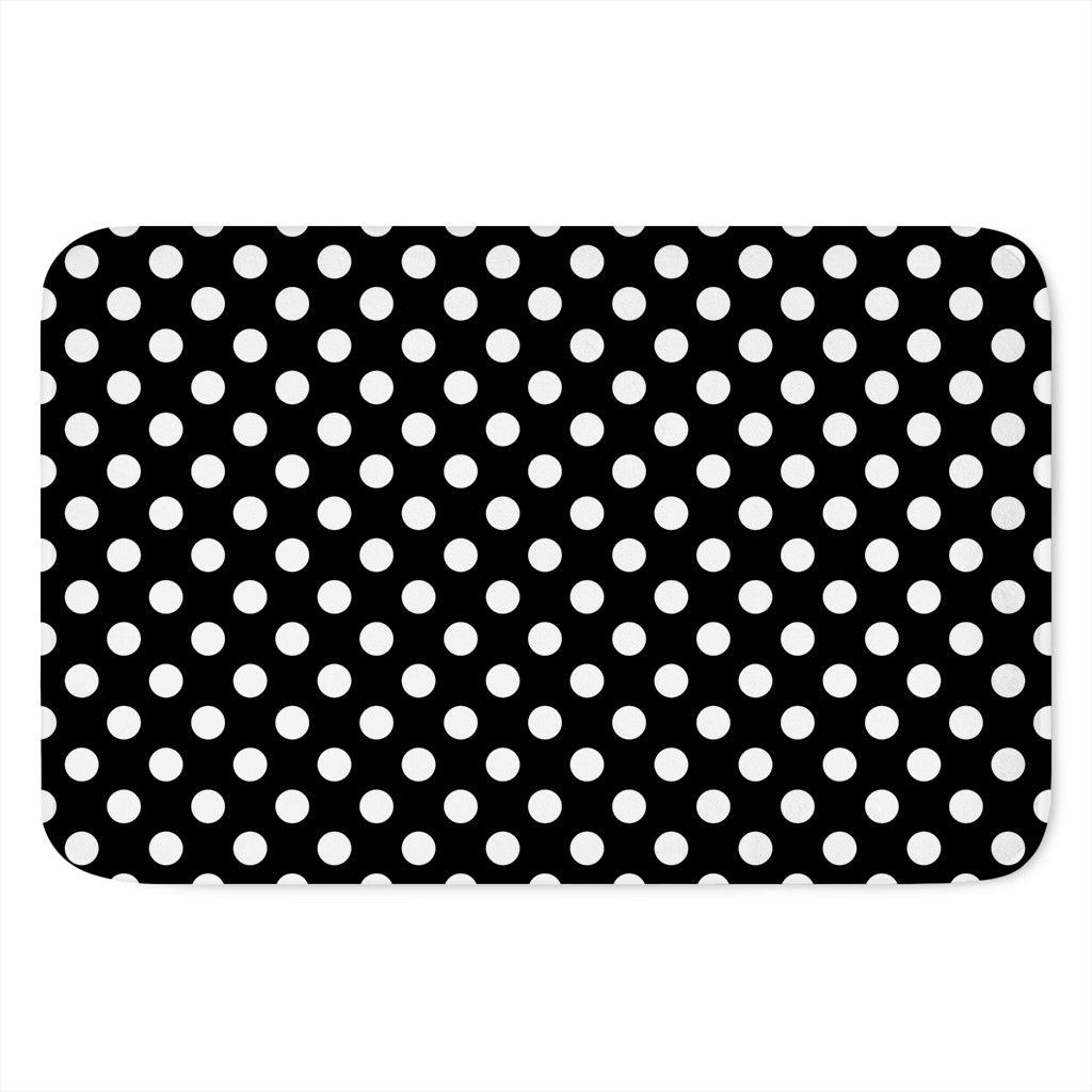 Black And White Polka Dot Pattern Print Indoor Door Mat