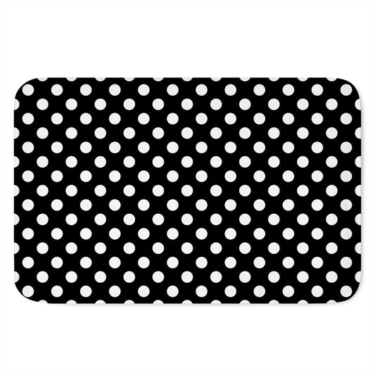 Black And White Polka Dot Pattern Print Indoor Door Mat