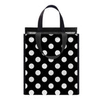 Black And White Polka Dot Pattern Print Insulated Lunch Tote