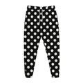 Black And White Polka Dot Pattern Print Jogger Pants