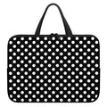 Black And White Polka Dot Pattern Print Laptop Sleeve With Handle