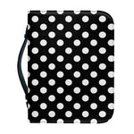 Black And White Polka Dot Pattern Print Leather Bible Cover