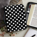 Black And White Polka Dot Pattern Print Leather Bible Cover