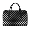 Black And White Polka Dot Pattern Print Leather Duffel Bag