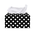 Black And White Polka Dot Pattern Print Leather Tissue Box Cover