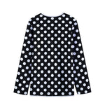 Black And White Polka Dot Pattern Print Long Sleeve Short Coat