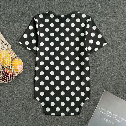 Black And White Polka Dot Pattern Print Men's Bodysuit