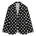 Black And White Polka Dot Pattern Print Men's Cotton Blazer