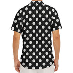 Black And White Polka Dot Pattern Print Men's Deep V-Neck Shirt