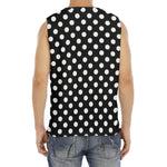Black And White Polka Dot Pattern Print Men's Fitness Tank Top