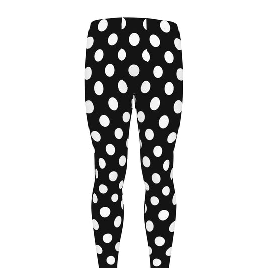 Black And White Polka Dot Pattern Print Men's leggings