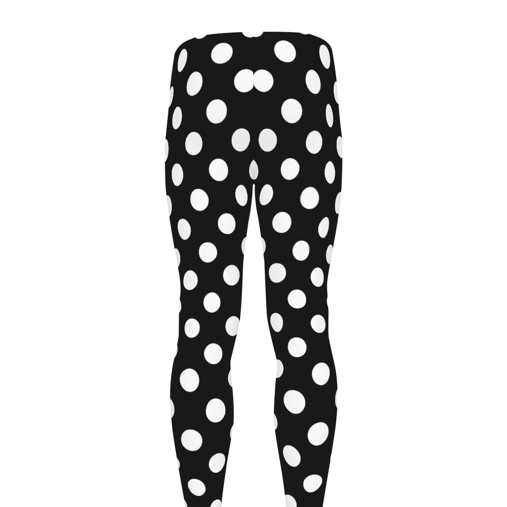 Black And White Polka Dot Pattern Print Men's leggings
