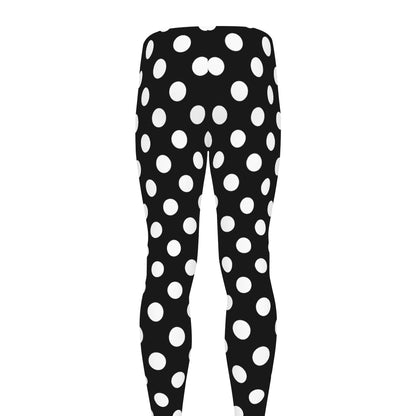 Black And White Polka Dot Pattern Print Men's leggings