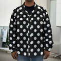 Black And White Polka Dot Pattern Print Men's Shirt Jacket
