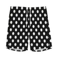Black And White Polka Dot Pattern Print Men's Athletic Shorts