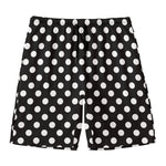 Black And White Polka Dot Pattern Print Men's Swim Trunks