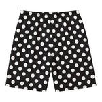 Black And White Polka Dot Pattern Print Men's Swim Trunks