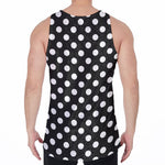 Black And White Polka Dot Pattern Print Men's Velvet Tank Top