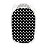 Black And White Polka Dot Pattern Print Mesh Laundry Hamper