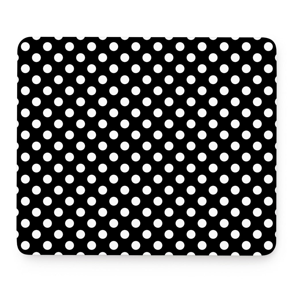 Black And White Polka Dot Pattern Print Mouse Pad