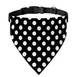 Black And White Polka Dot Pattern Print Over The Collar Dog Bandana