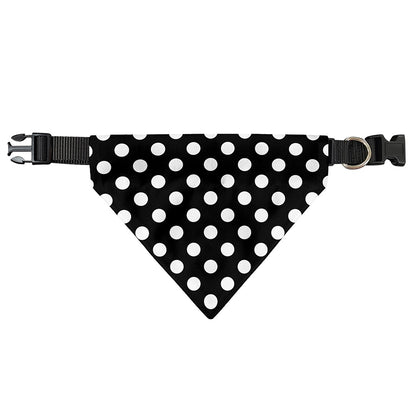 Black And White Polka Dot Pattern Print Over The Collar Dog Bandana