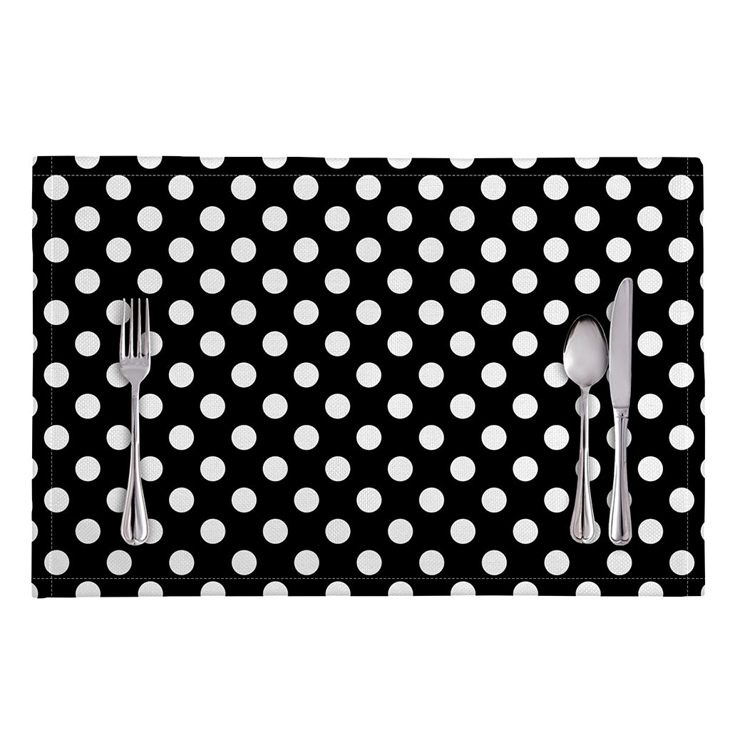 Black And White Polka Dot Pattern Print Placemat
