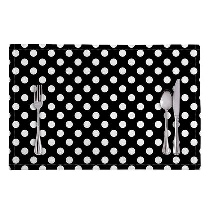 Black And White Polka Dot Pattern Print Placemat