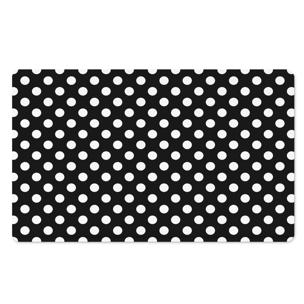 Black And White Polka Dot Pattern Print Polyester Doormat