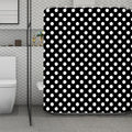 Black And White Polka Dot Pattern Print Polyester Shower Curtain