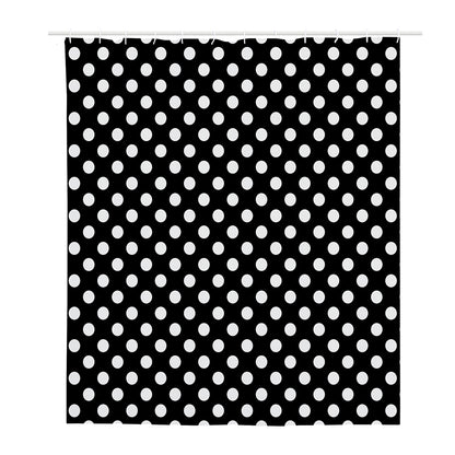 Black And White Polka Dot Pattern Print Polyester Shower Curtain