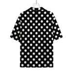 Black And White Polka Dot Pattern Print Rayon Hawaiian Shirt
