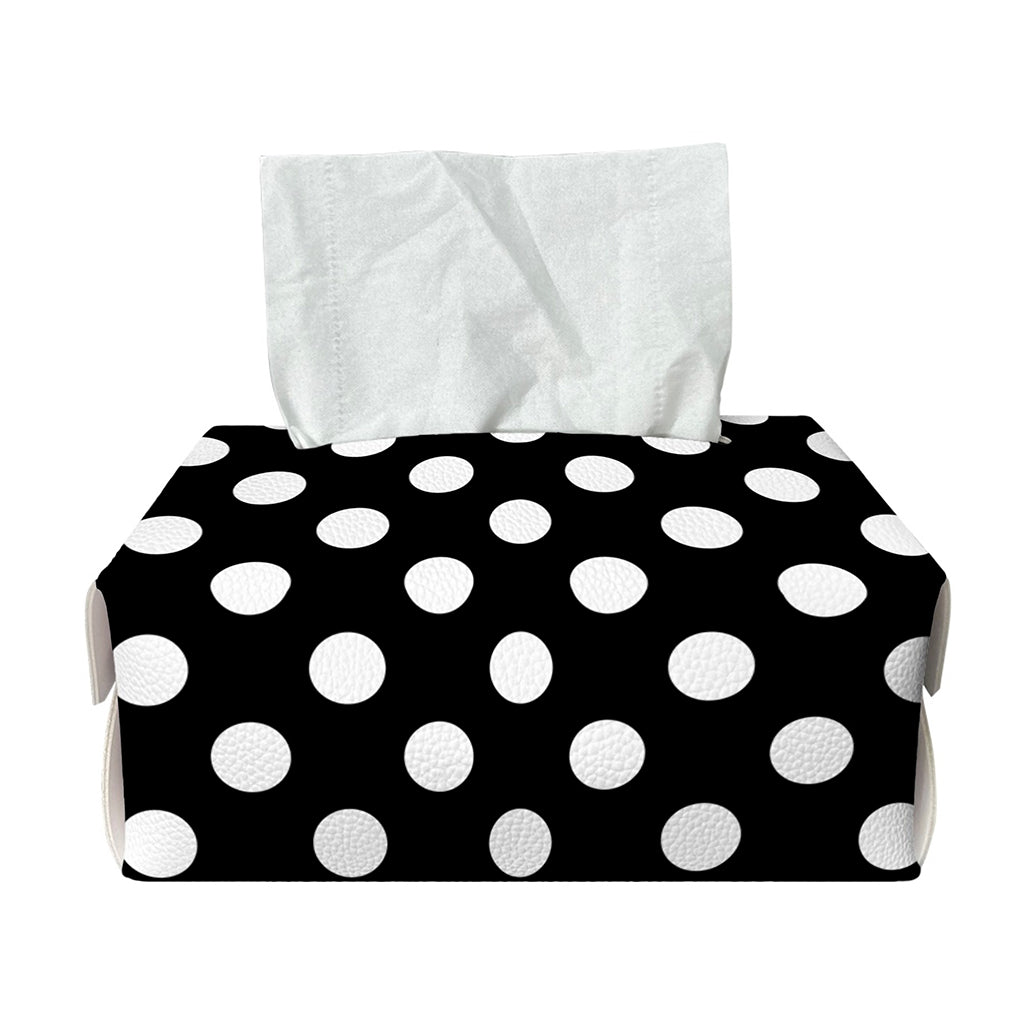 Black And White Polka Dot Pattern Print Rectangle Tissue Box Cover