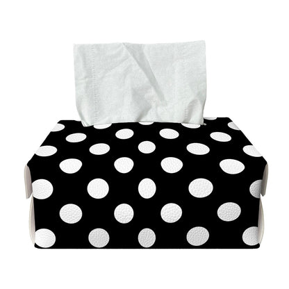 Black And White Polka Dot Pattern Print Rectangle Tissue Box Cover