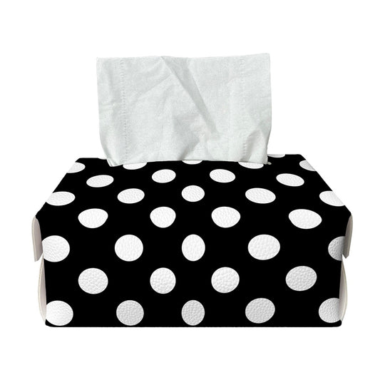 Black And White Polka Dot Pattern Print Rectangle Tissue Box Cover