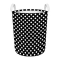 Black And White Polka Dot Pattern Print Round Laundry Basket