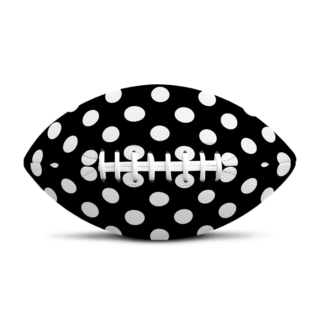 Black And White Polka Dot Pattern Print Rugby Ball