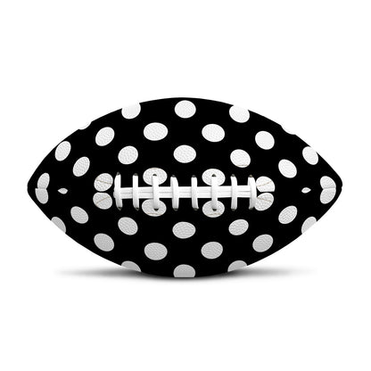 Black And White Polka Dot Pattern Print Rugby Ball