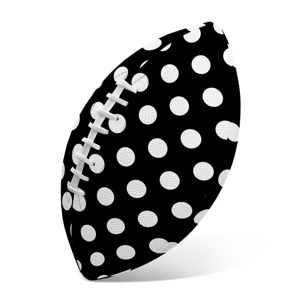Black And White Polka Dot Pattern Print Rugby Ball