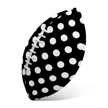 Black And White Polka Dot Pattern Print Rugby Ball