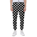 Black And White Polka Dot Pattern Print Joggers