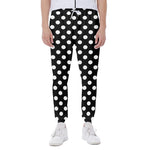 Black And White Polka Dot Pattern Print Scuba Joggers